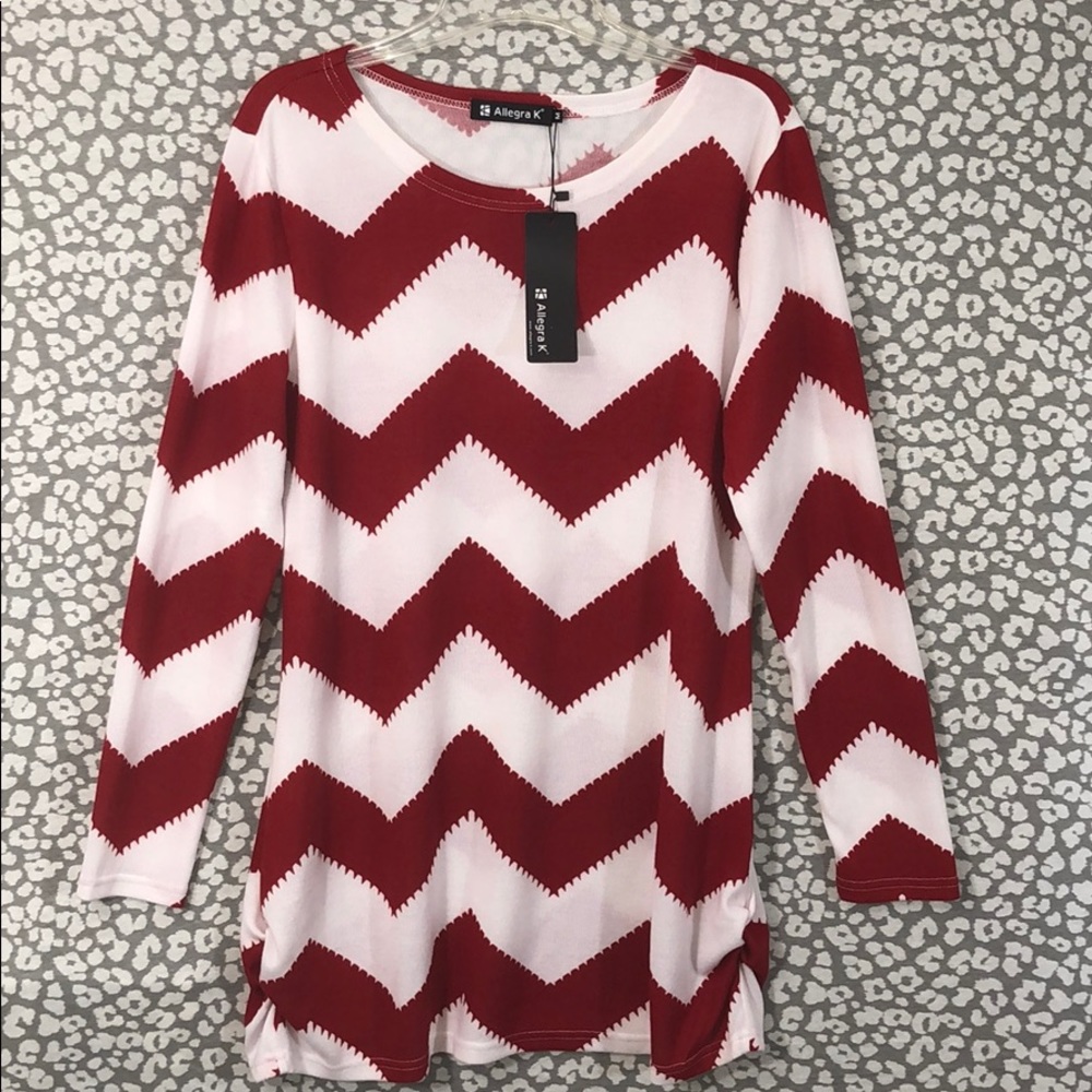 HP🏆ALLEGRA K Chevron Long Runched Stretch Dress